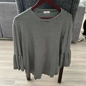 Cherish Olive and White Striped Top.